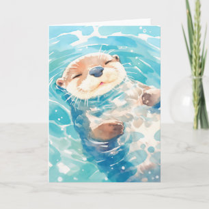 Carte Un monde aquatique avec une loutre mignonne