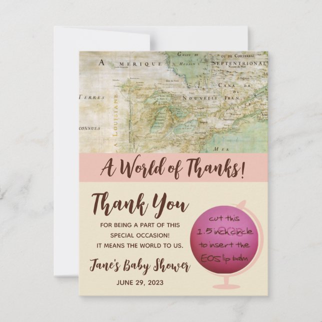 Carte Un monde de Merci Baby shower EOS Lip Balm Favoris (Devant)