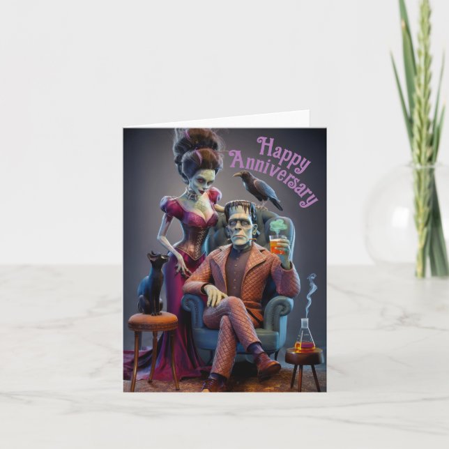 Carte Un monstre et sa mariée, un portrait Mariage (Devant)