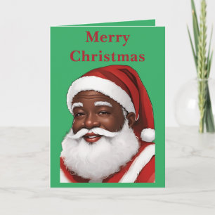 Carte Un Noël noir au Père Noël afro-américain