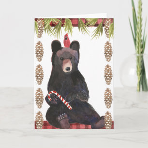 Carte Un Noël très bariolé avec des Pinecones