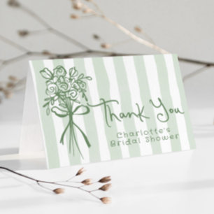 Carte Un nouveau Merci nuptial vert de la taille du marc
