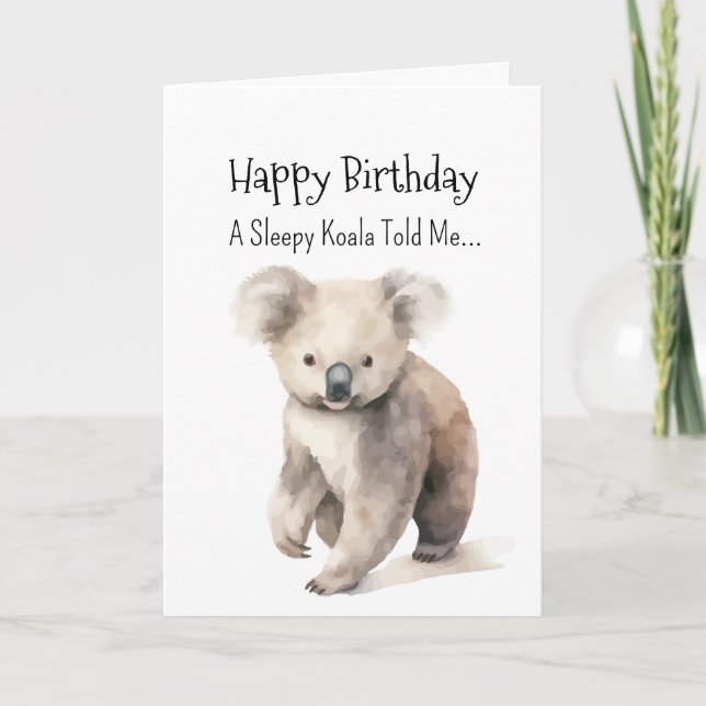 Carte Un Ours Koala Personnalité Anniversaire Animaux am (Devant)