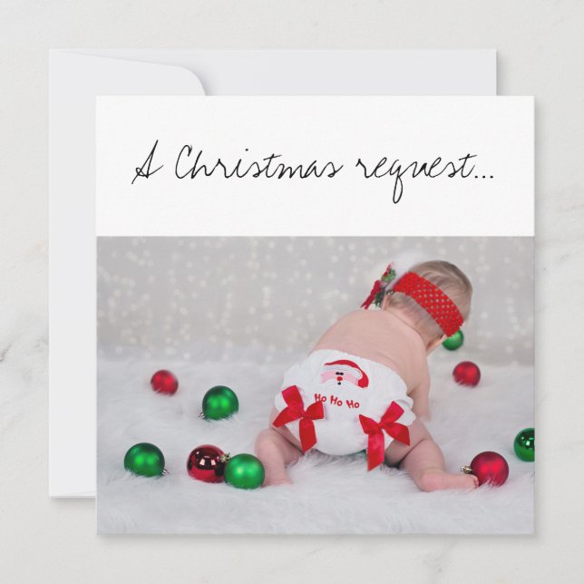 Carte Un Parrain de Noël Proposition Bébé Avec Couche (Devant)