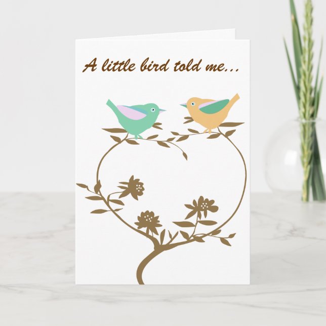 Carte Un petit oiseau m'a dit ... félicitations (Devant)