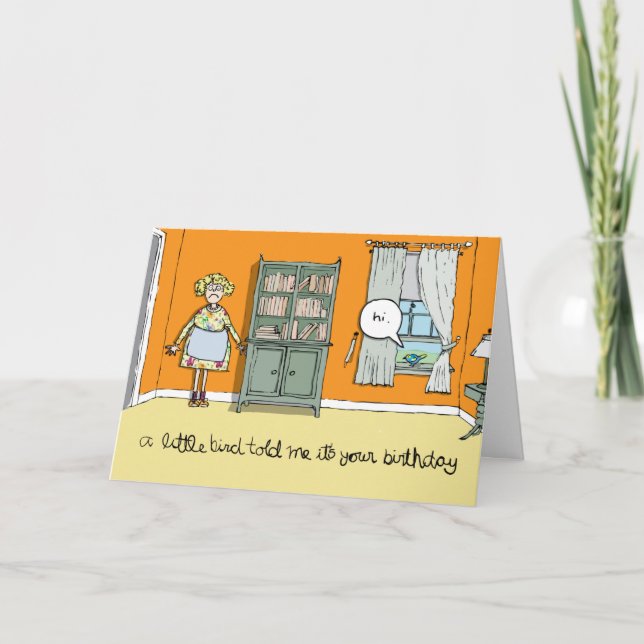 Carte Un petit oiseau m'a dit que c'était ton anniversai (Devant)