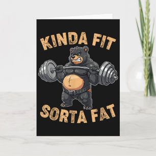 Carte Un peu en forme plutôt gros ours de gym drôle d'ha