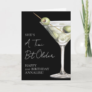 Carte Un peu plus âgé Martini Joyeux Anniversaire