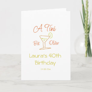Carte Un peu plus vieux 40ème anniversaire nom date mart