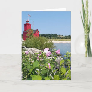 Carte Un phare rouge du Michigan pense à vous