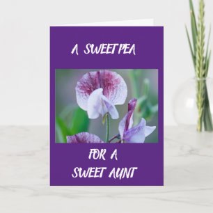 CARTE *UN POIS DE SENTIMENT POUR UNE TANTE CHÉRIE* POUR