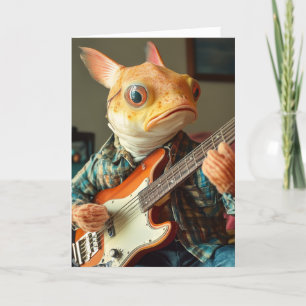 Carte Un poisson-chat amusant jouant de la guitare imagi