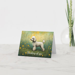 Carte Un Poodle Adorable Dans L'Ombre Pensant De Vous