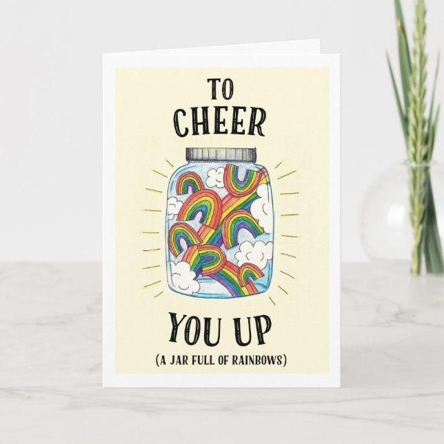 Carte Un pot d'arc-en-ciel pour vous encourager à monter (Devant)