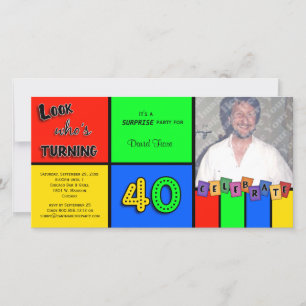 Carte Un regard coloré qui tourne 40 Anniversaire Invita