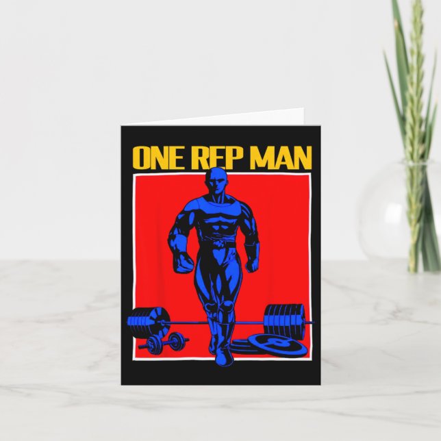 Carte Un Rep Homme Poids Bodybuilding Gym Workout (Devant)