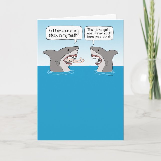 Carte Un requin drôle qui fait une mauvaise blague Anniv (Devant)