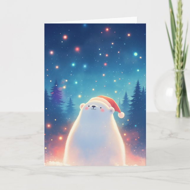 Carte Un rêve de Noël d'ours polaire (Devant)