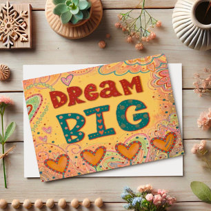 Carte Un rêve mignon Gros Coeurs d'Inspiritisme Inspirat