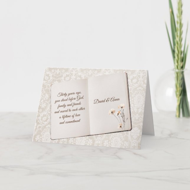 Carte Un Scrapbook Sur Damask Pour Le 30E Anniversaire (Devant)