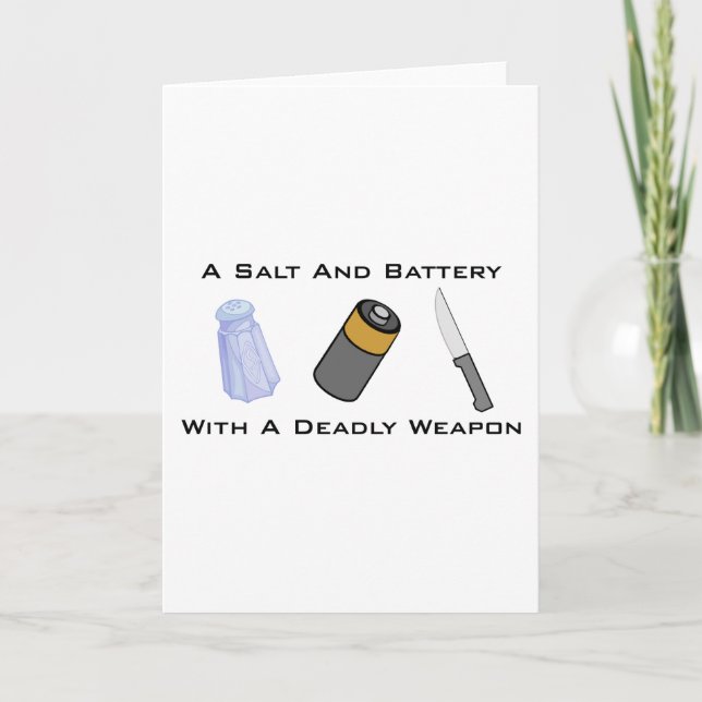 Carte Un Sel Et Une Batterie Avec Une Arme Mortelle (Devant)