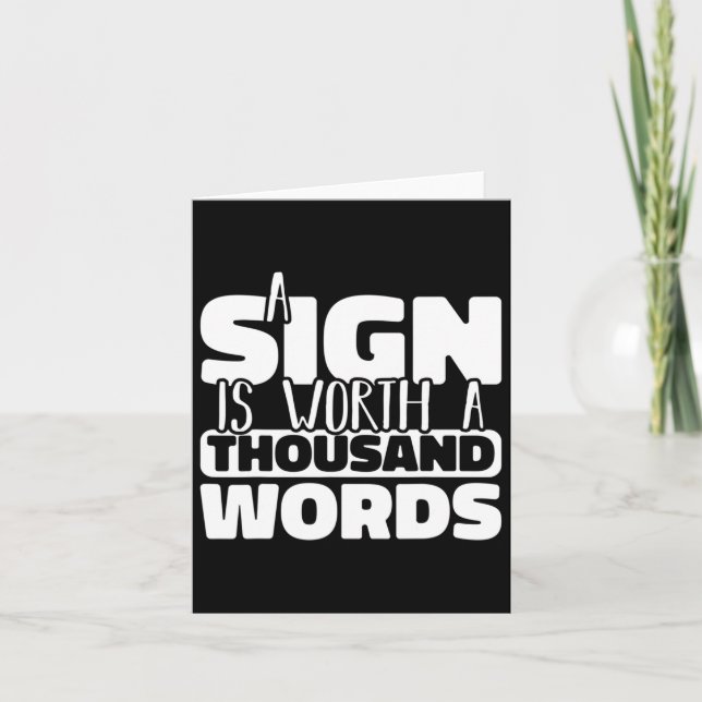 Carte Un Signe Vaut Mille Mots Lan Signe Américain (Devant)