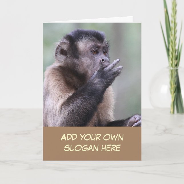 Carte Un singe capucin amusant pour se Customiser (Devant)