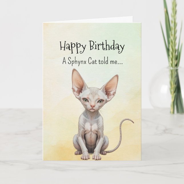Carte Un Sphynx Chat Personnalité Anniversaire Animaux a (Devant)