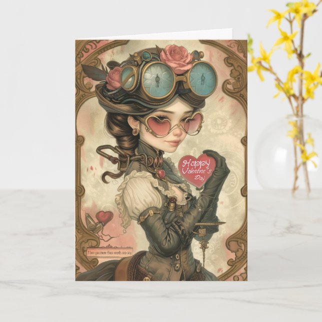 Carte Un Steampunk Valentine (Fleur jaune)