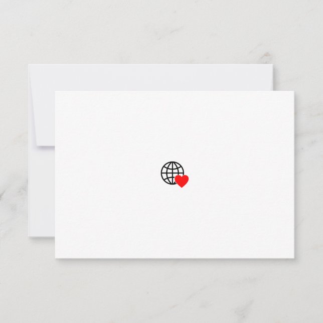 Carte Un symbole de cœur rouge créé avec des lignes liss (Devant)