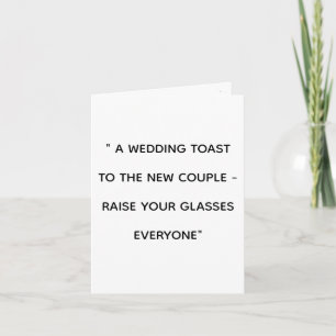 CARTE UN TOAST AU NOUVEAU COUPLE