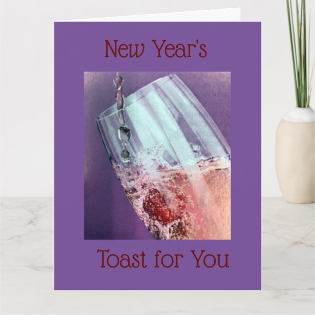 CARTE UN TOAST AUX "NOUVEAUX DÉBUTS" DANS VOTRE VIE (Devant)