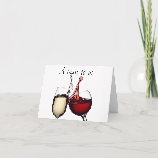 CARTE **UN TOAST POUR NOUS** SUR NOTRE "ANNIVERSAIRE" (Devant)