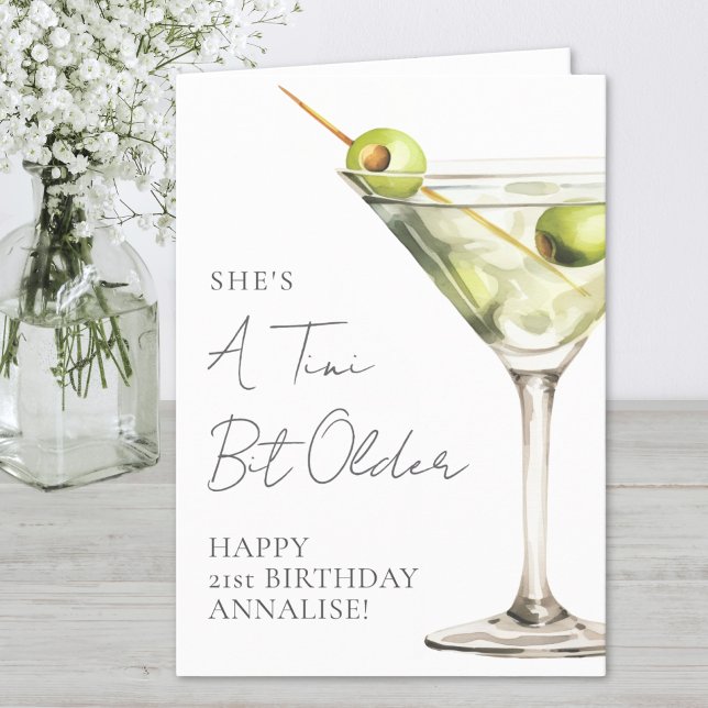 Carte Un tout petit peu plus vieux Martini Joyeux Annive (Tini Bit Older Martini Happy Birthday Card)