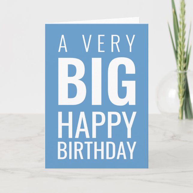 Carte Un très grand anniversaire heureux moderne | Bleu (Devant)