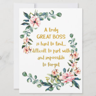 Carte Un vrai grand patron Appréciation Cadeau Boss Merc