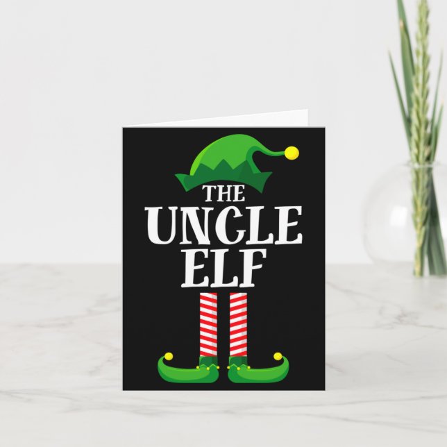 Carte Uncle Elf Matching Family Christmas Party Pajama  (Devant)