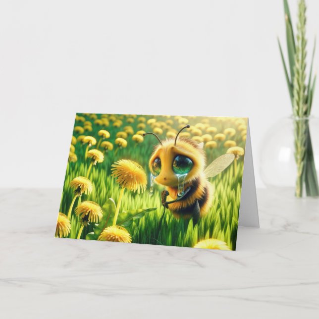 Carte Une abeille à miel pleine de larmes pour penser à  (Devant)