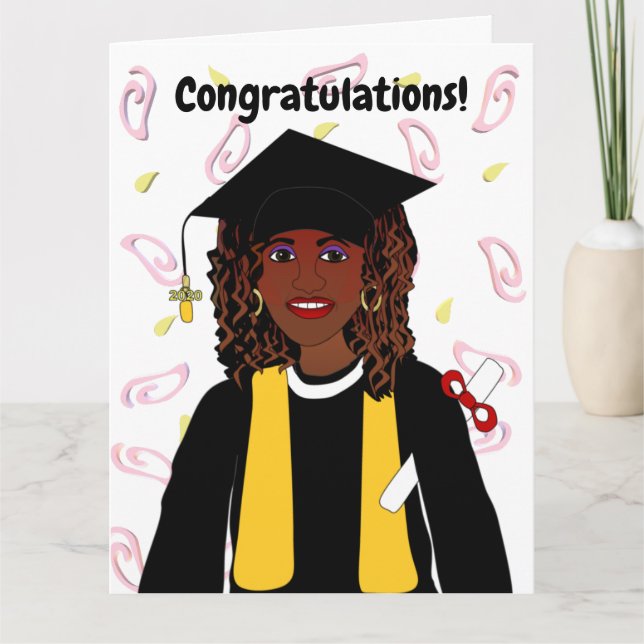 Carte Une Américaine Africaine Diplômée (Devant)