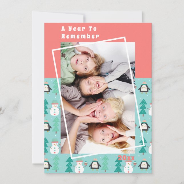 Carte Une année pour se souvenir de Noël de Snowman Phot (Devant)