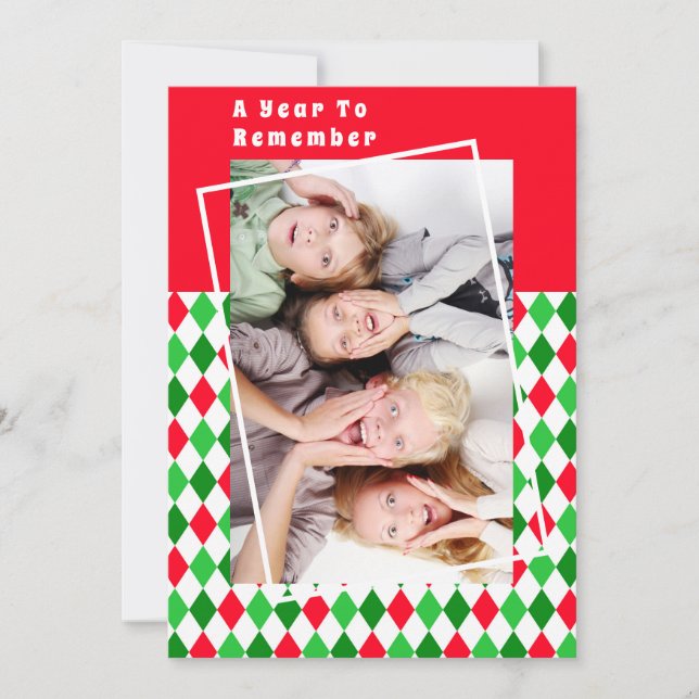 Carte Une année pour se souvenir du Jacquard Noël (Devant)