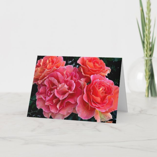 Carte Une bande de roses (Devant)