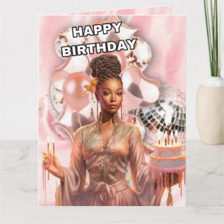 Carte Une belle femme noire Anniversaire