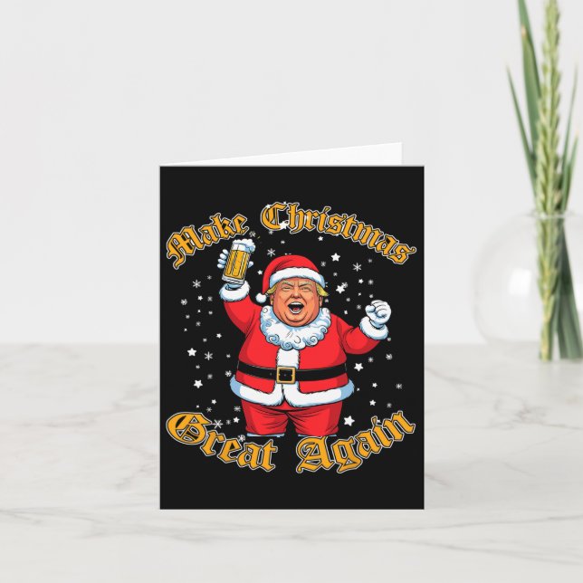 Carte Une bière Trump amusante pour Noël (Devant)