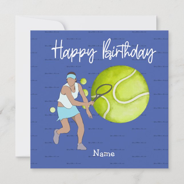 Carte Une femme de tennis joue Joyeux Anniversaire pour  (Devant)