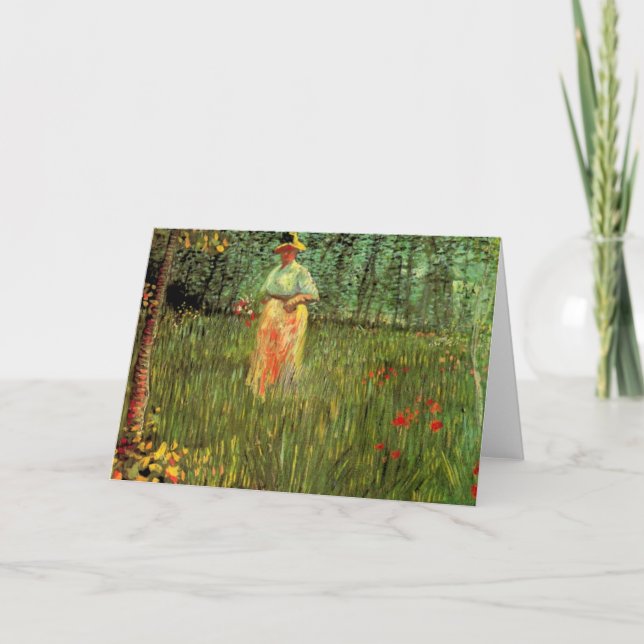Carte Une femme marchant dans un jardin par Vincent van  (Devant)
