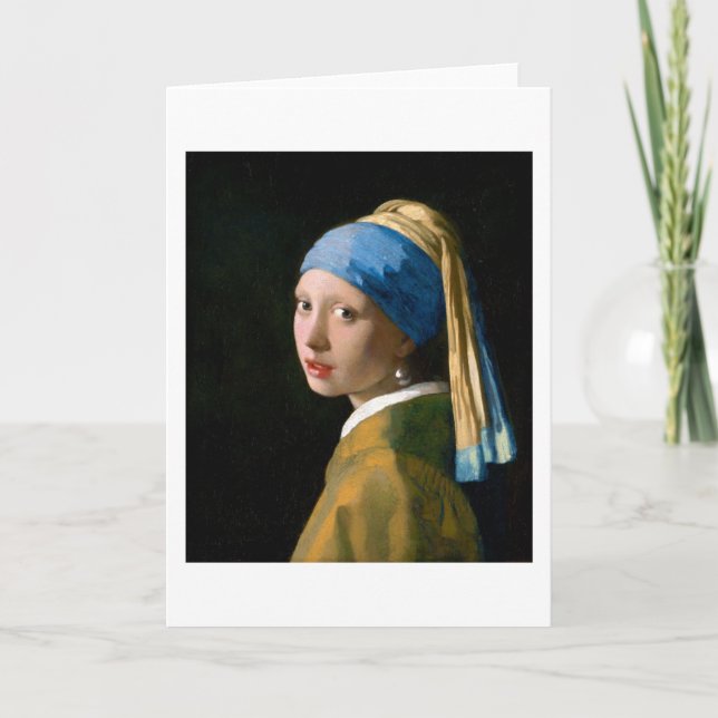 Carte Une fille à la perle, Johannes Vermeer, 1665 (Devant)