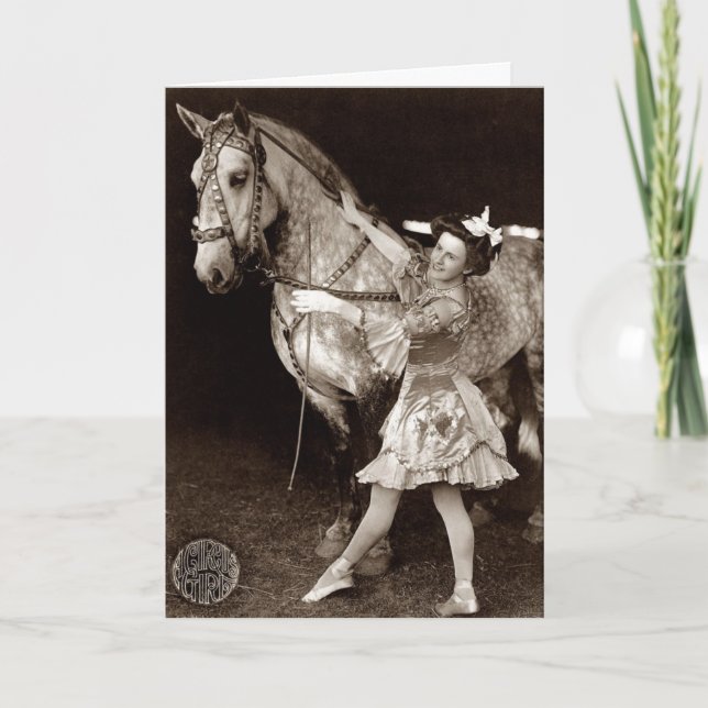 Carte Une fille de cirque et un cheval (Devant)
