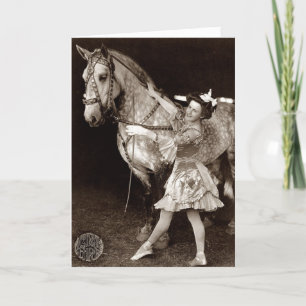 Carte Une fille et un cheval de cirque