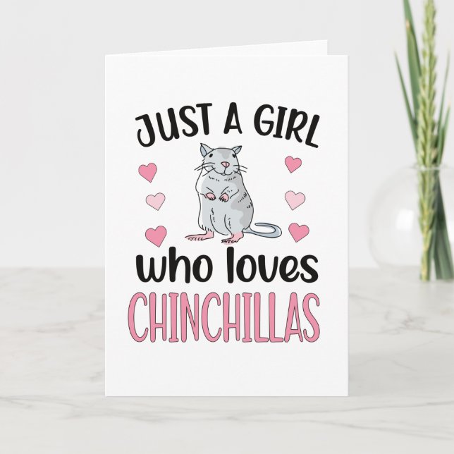 Carte Une fille qui aime Chinchillas Maman Chinchilla Pr (Devant)